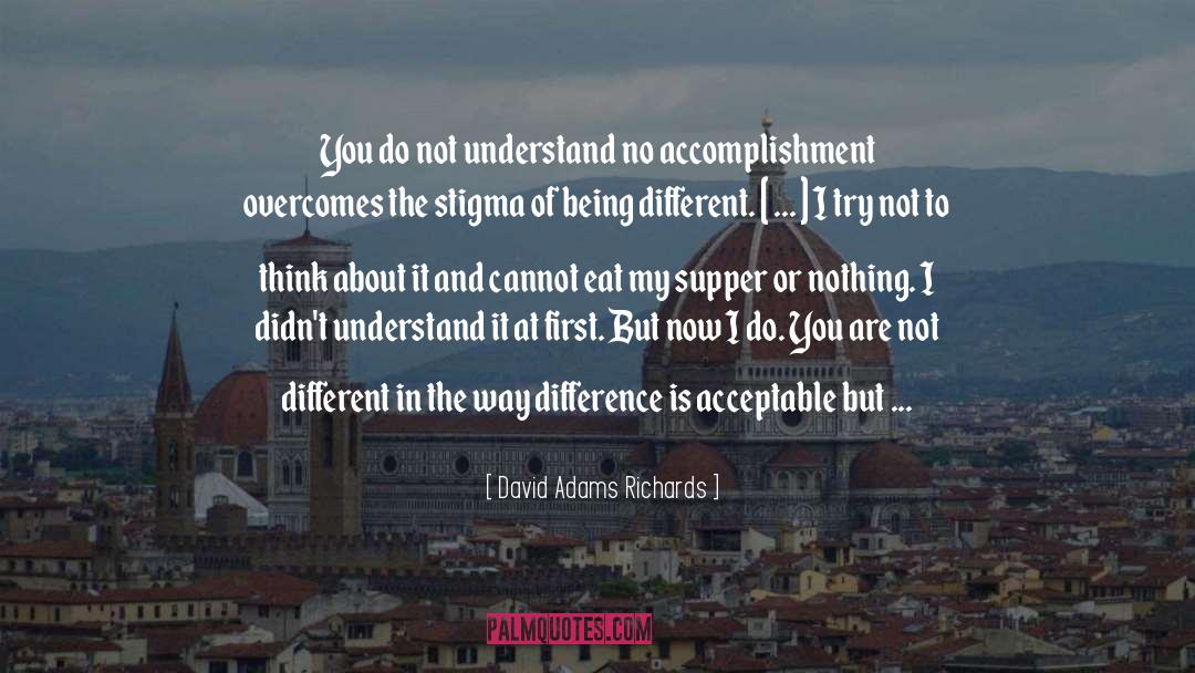 David Adams Richards Quotes: You do not understand <br>