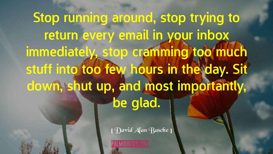David Alan Basche Quotes: Stop running around, stop trying