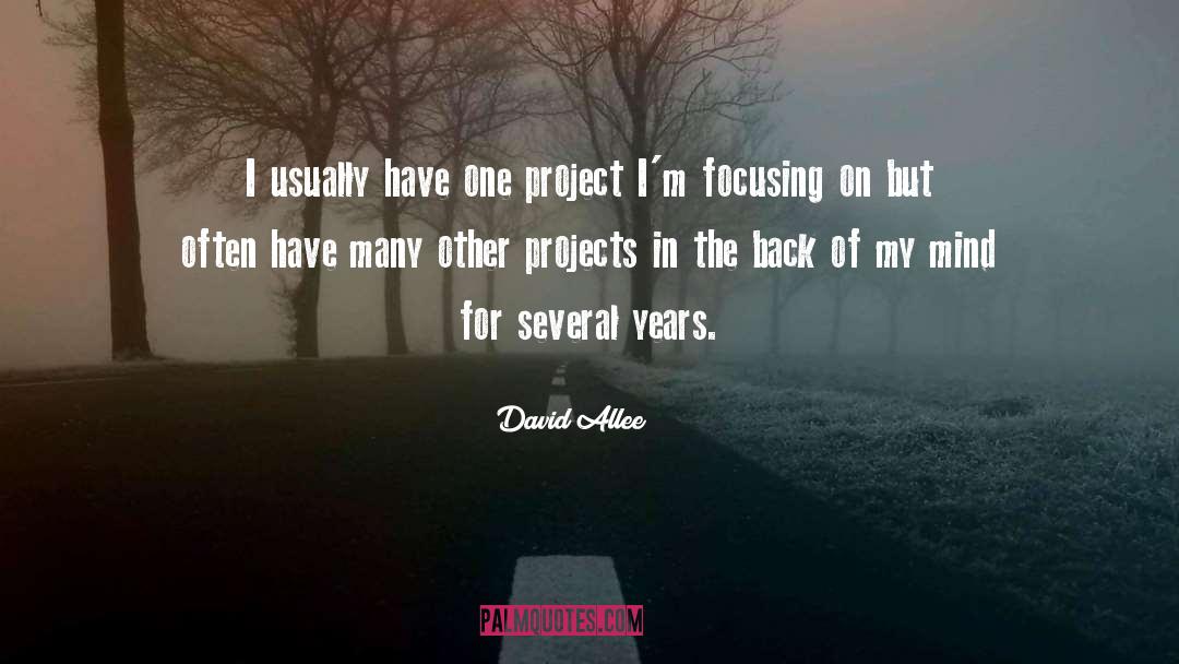 David Allee Quotes: I usually have one project