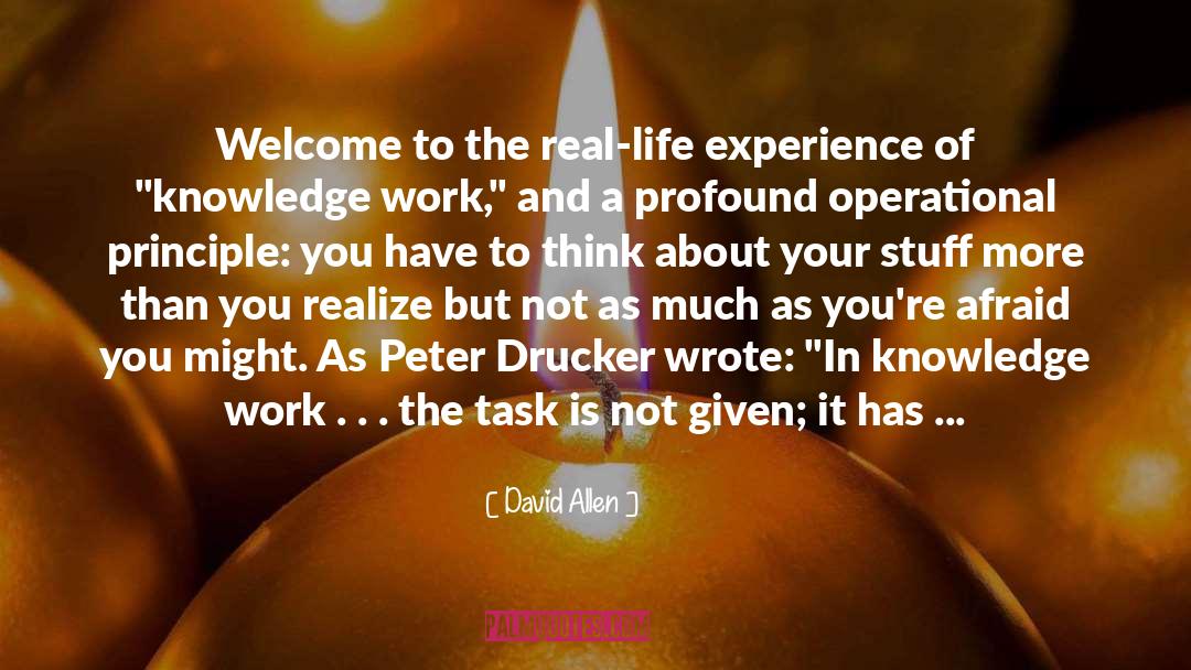 David Allen Quotes: Welcome to the real-life experience