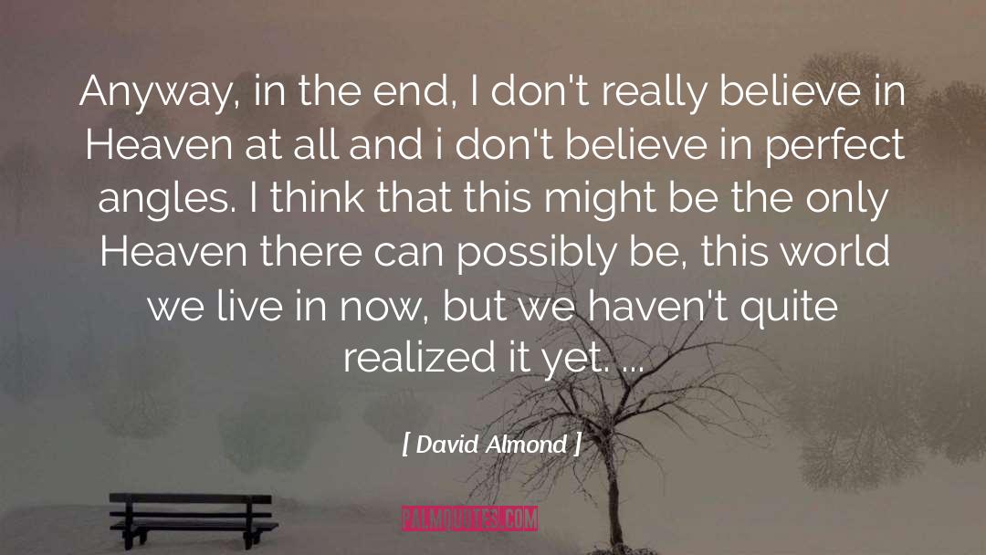 David Almond Quotes: Anyway, in the end, I