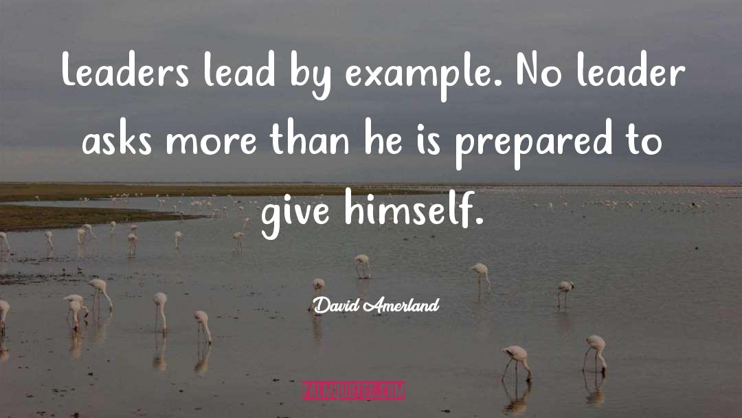 David Amerland Quotes: Leaders lead by example. No