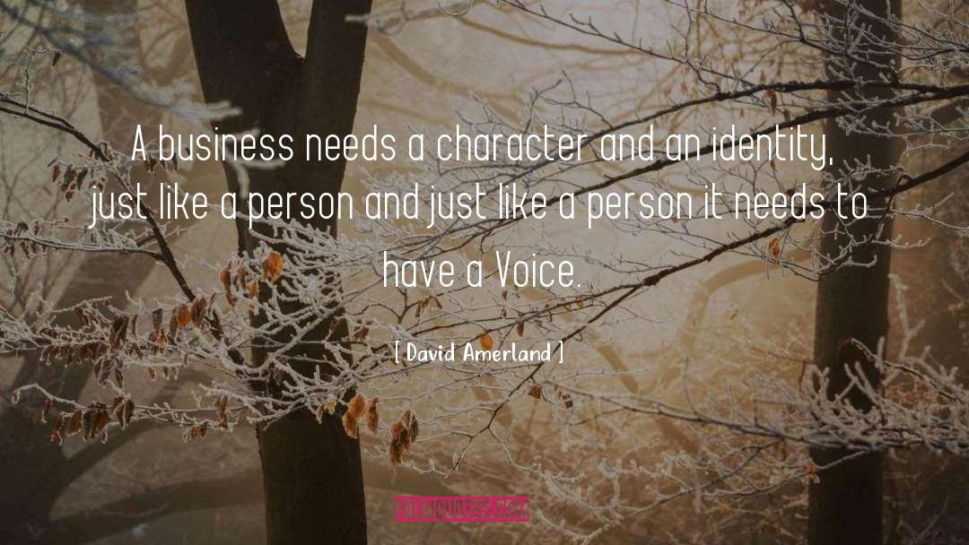 David Amerland Quotes: A business needs a character