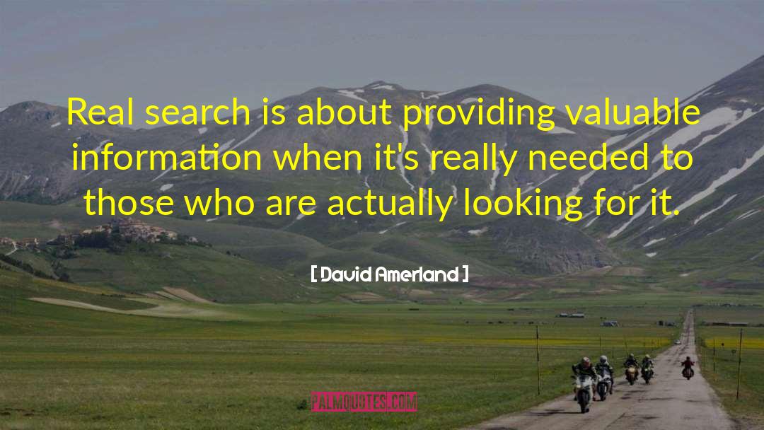 David Amerland Quotes: Real search is about providing