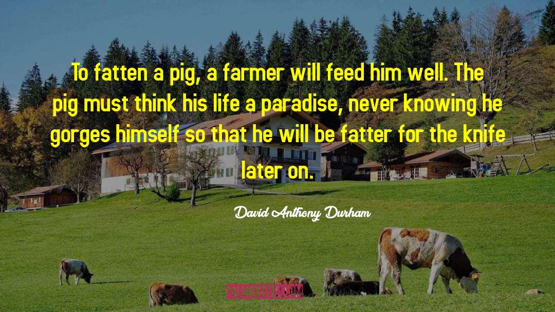 David Anthony Durham Quotes: To fatten a pig, a