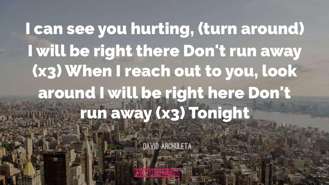 David Archuleta Quotes: I can see you hurting,