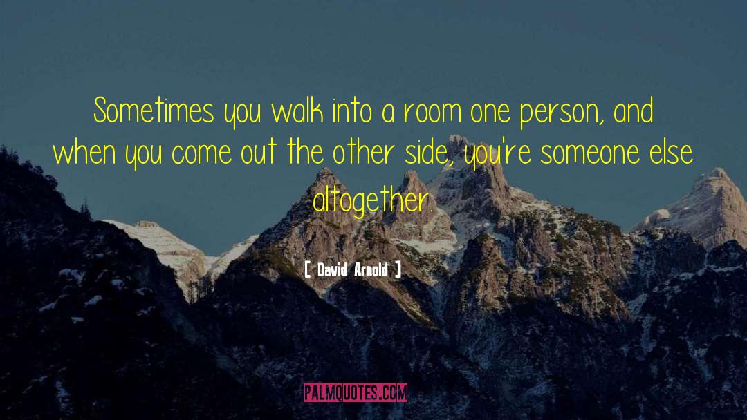 David  Arnold Quotes: Sometimes you walk into a