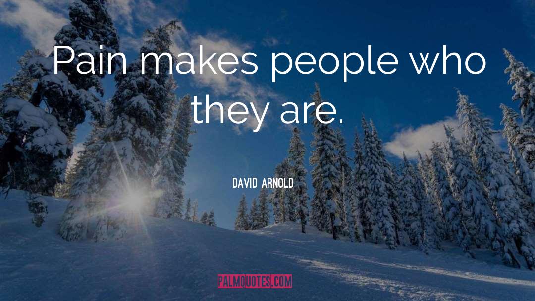 David  Arnold Quotes: Pain makes people who they