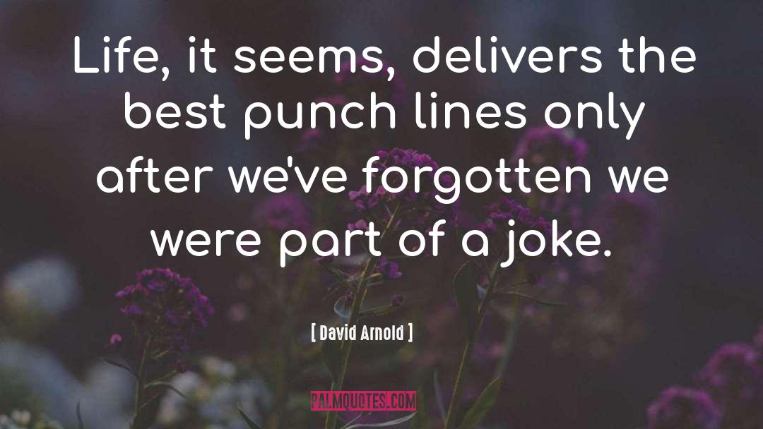 David  Arnold Quotes: Life, it seems, delivers the