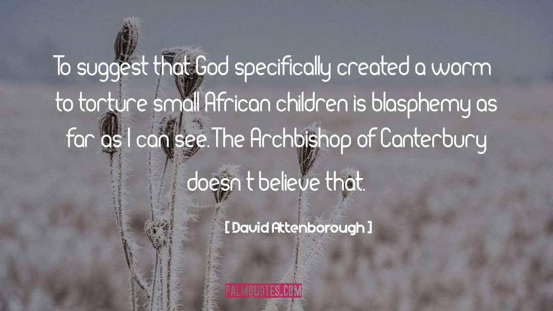 David Attenborough Quotes: To suggest that God specifically