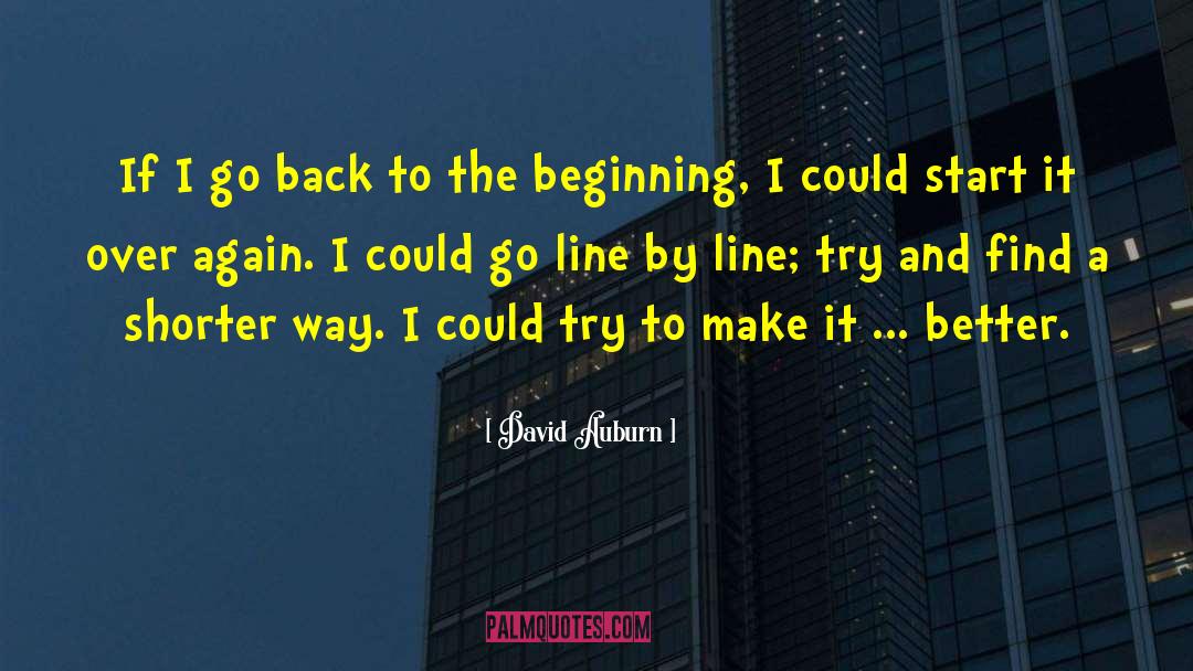 David Auburn Quotes: If I go back to