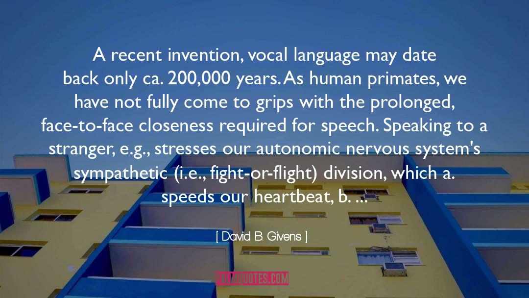 David B. Givens Quotes: A recent invention, vocal language