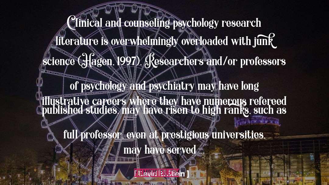 David B. Stein Quotes: Clinical and counseling psychology research