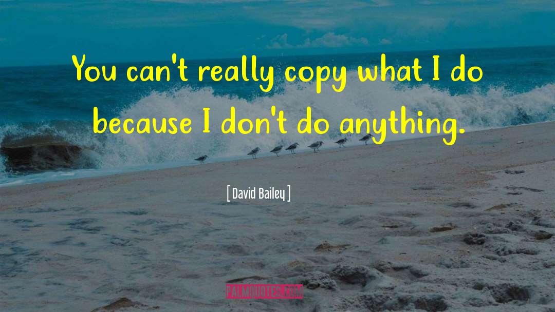 David Bailey Quotes: You can't really copy what