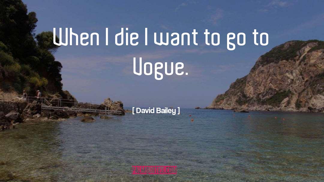 David Bailey Quotes: When I die I want