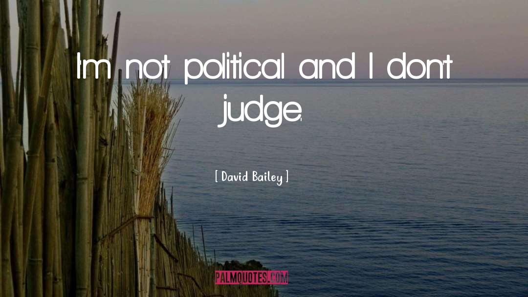 David Bailey Quotes: I'm not political and I