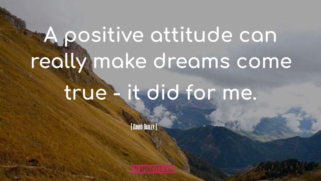 David Bailey Quotes: A positive attitude can really