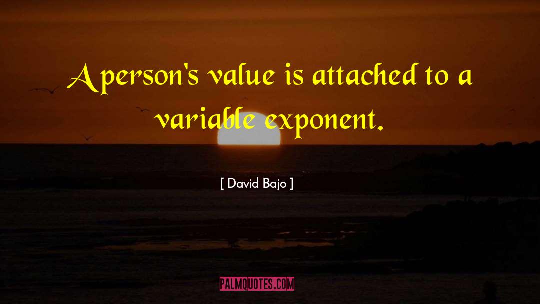 David Bajo Quotes: A person's value is attached