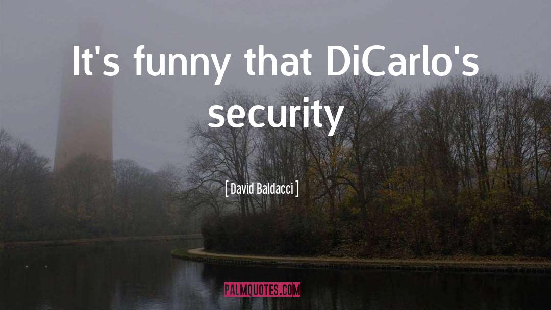 David Baldacci Quotes: It's funny that DiCarlo's security