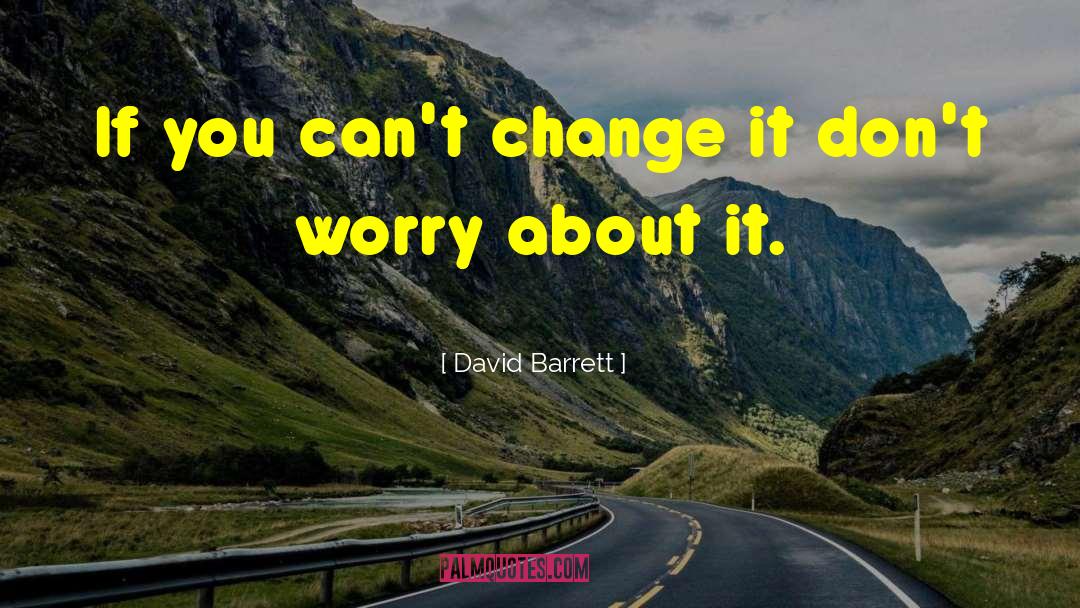 David Barrett Quotes: If you can't change it