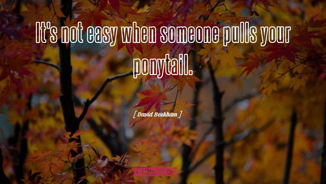 David Beckham Quotes: It's not easy when someone