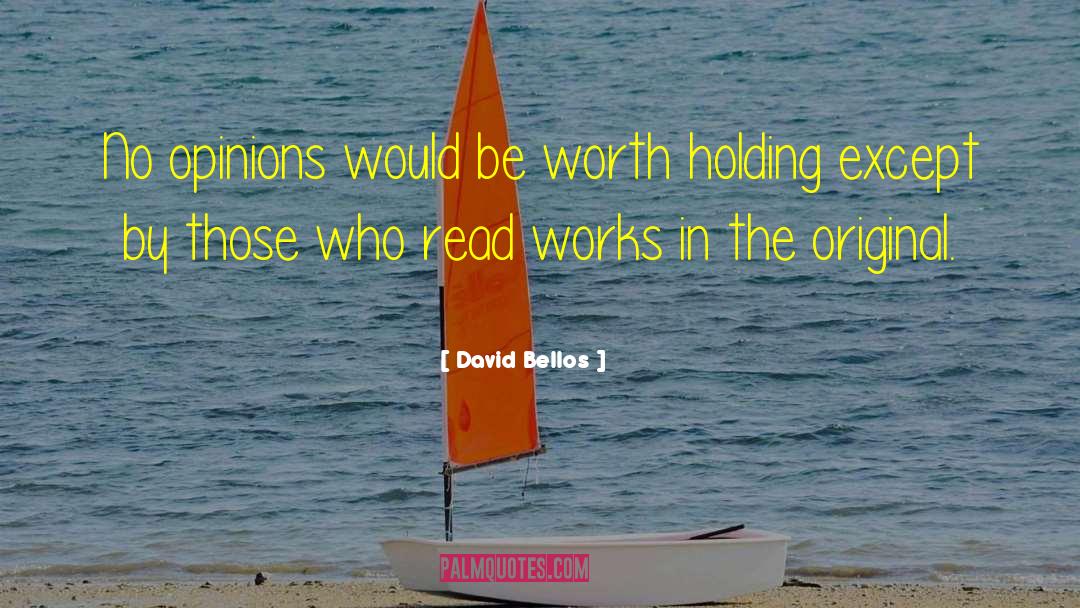 David Bellos Quotes: No opinions would be worth