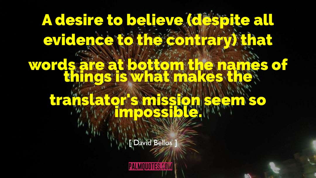 David Bellos Quotes: A desire to believe (despite