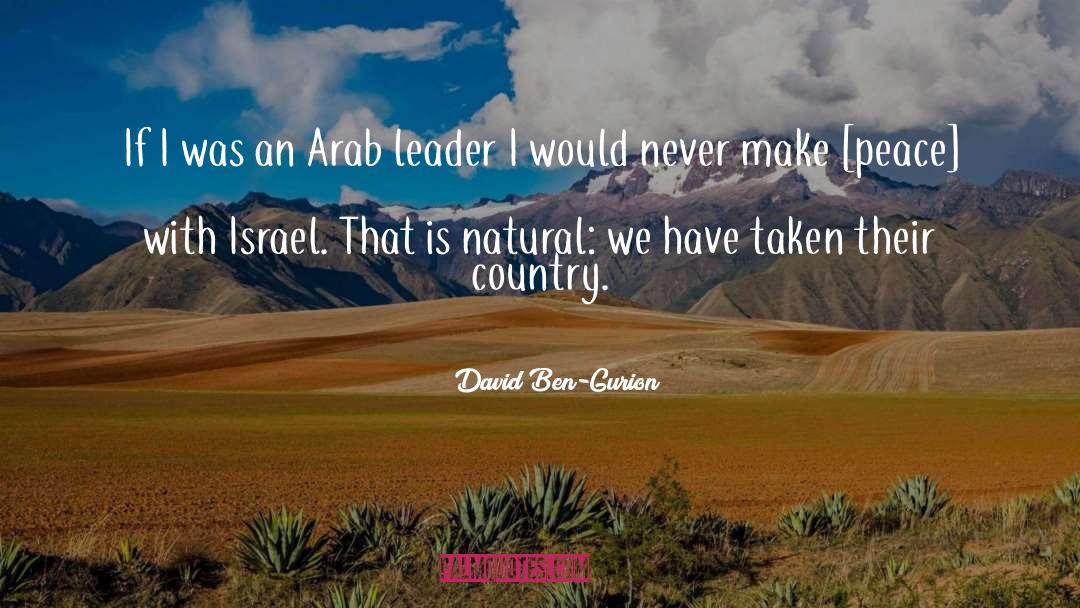 David Ben-Gurion Quotes: If I was an Arab