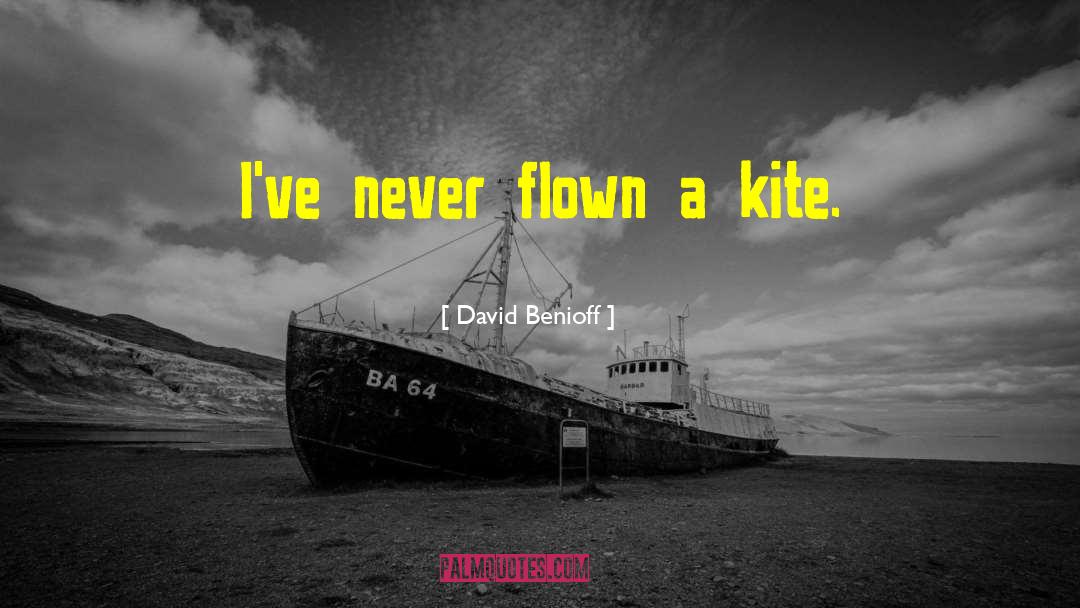 David Benioff Quotes: I've never flown a kite.