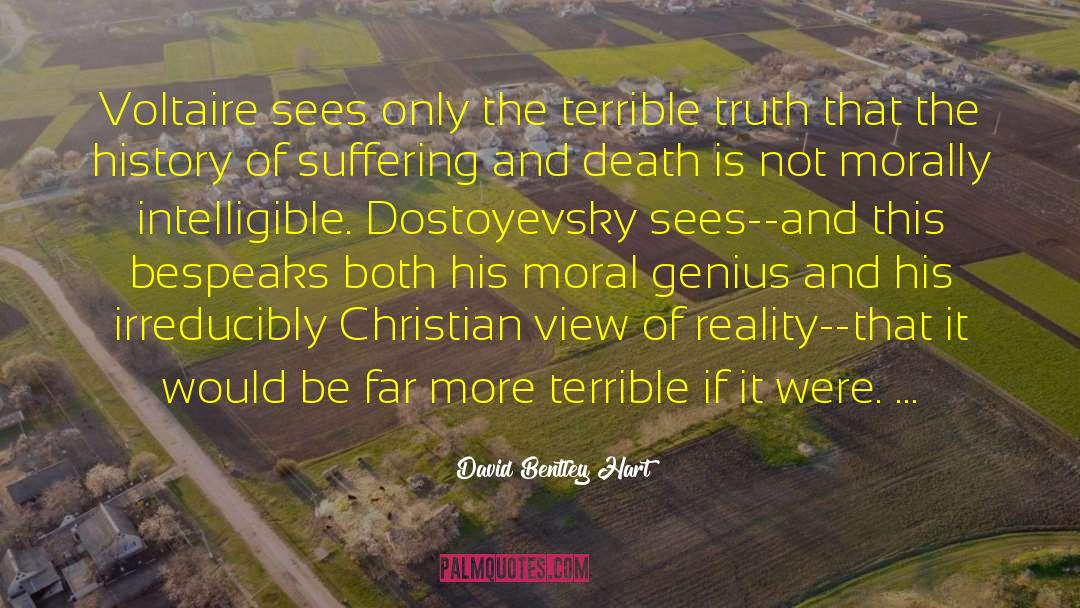 David Bentley Hart Quotes: Voltaire sees only the terrible