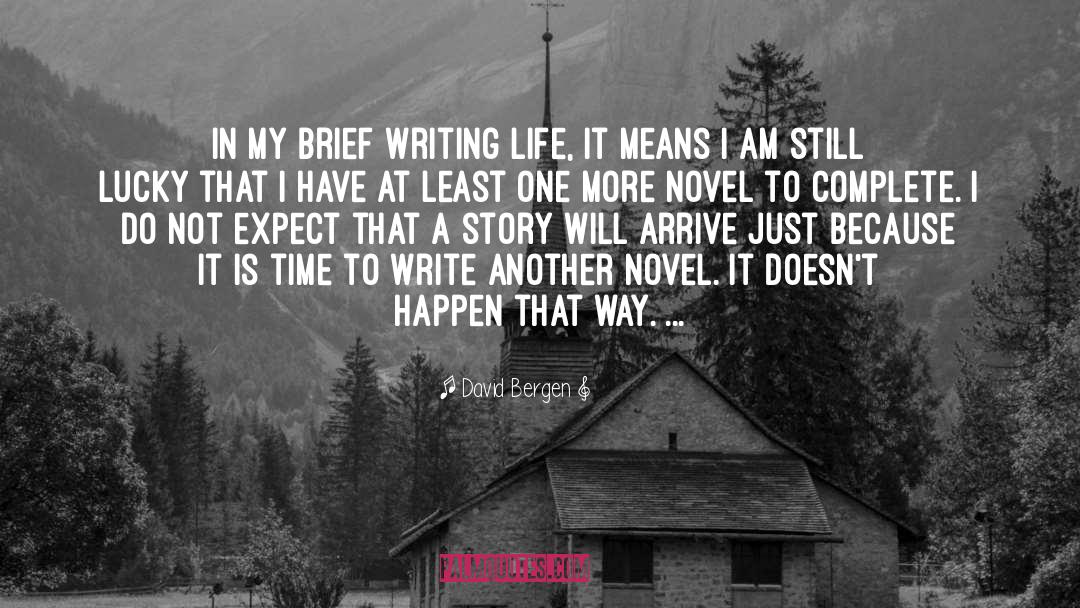 David Bergen Quotes: In my brief writing life,