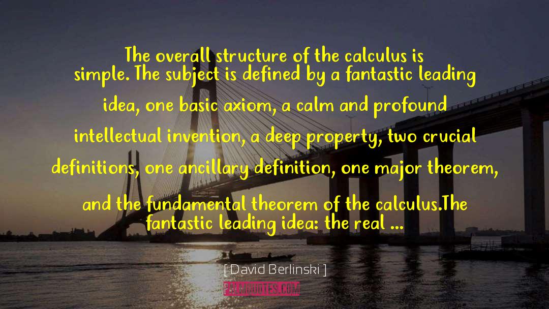 David Berlinski Quotes: The overall structure of the