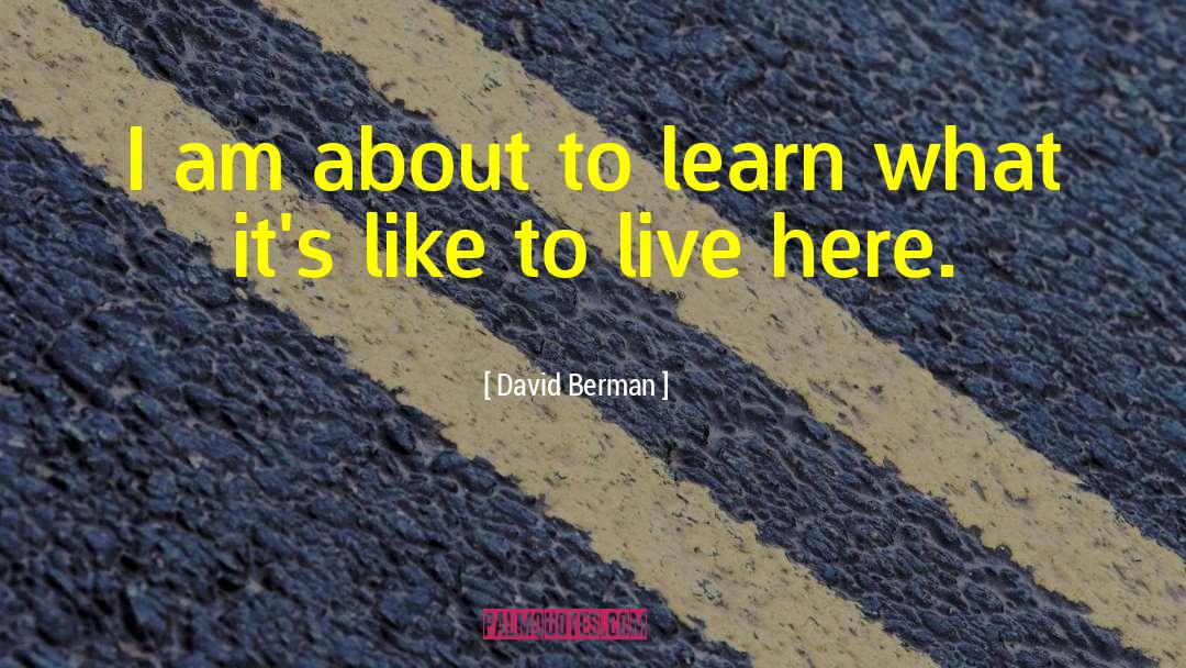 David Berman Quotes: I am about to learn