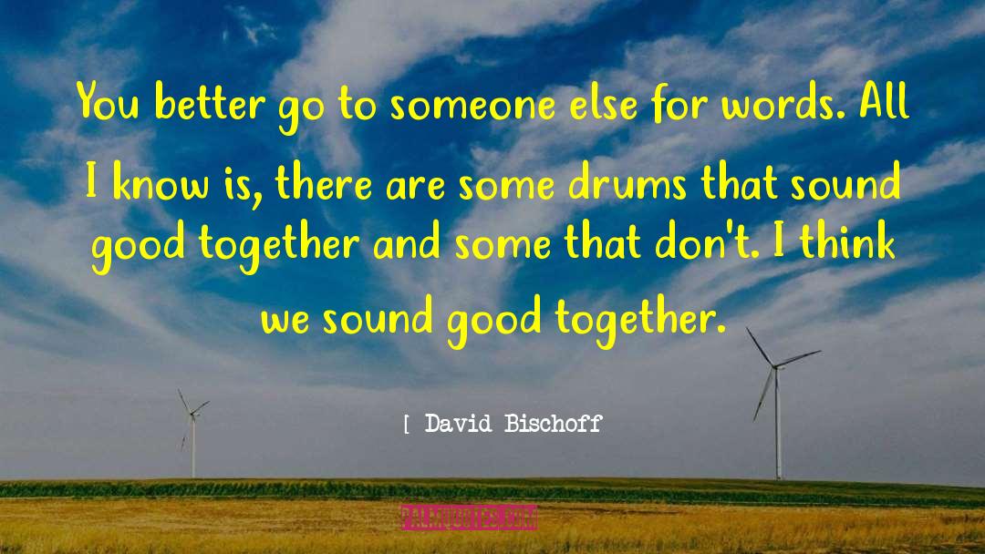David Bischoff Quotes: You better go to someone