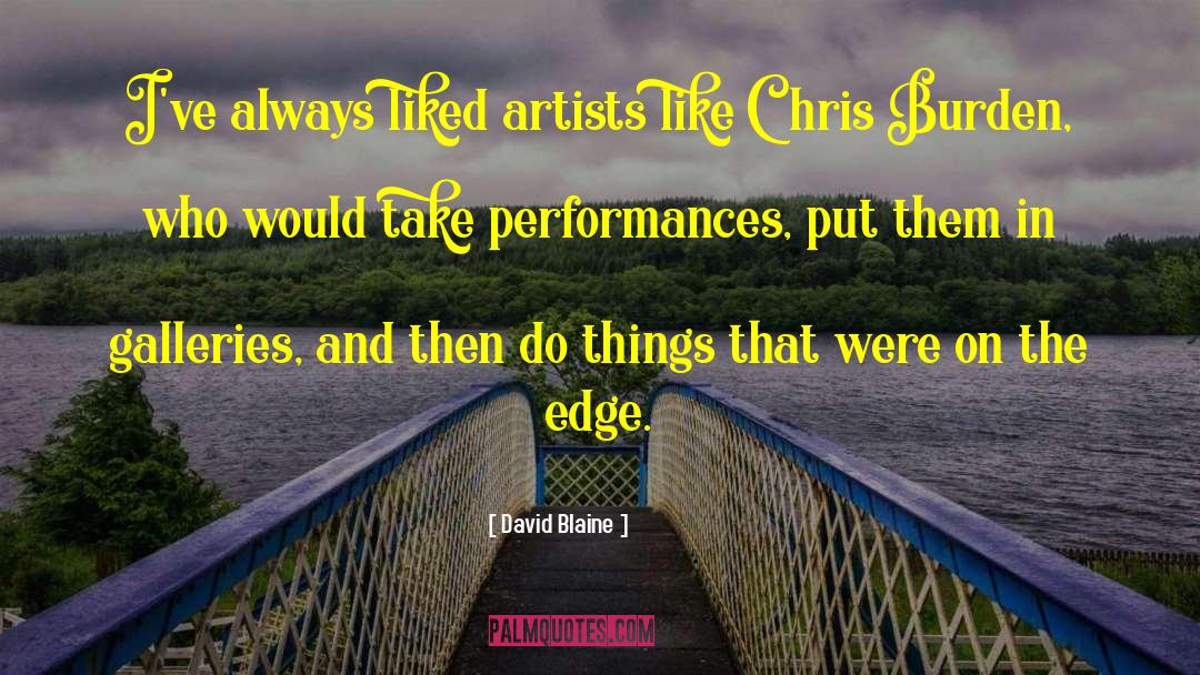 David Blaine Quotes: I've always liked artists like