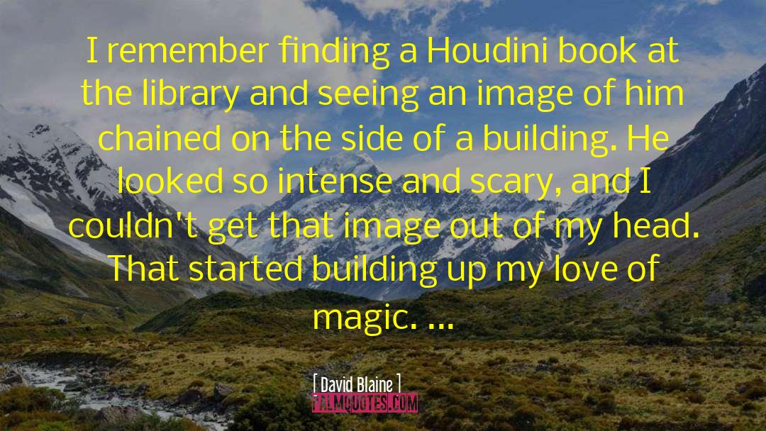 David Blaine Quotes: I remember finding a Houdini