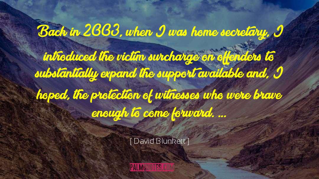 David Blunkett Quotes: Back in 2003, when I