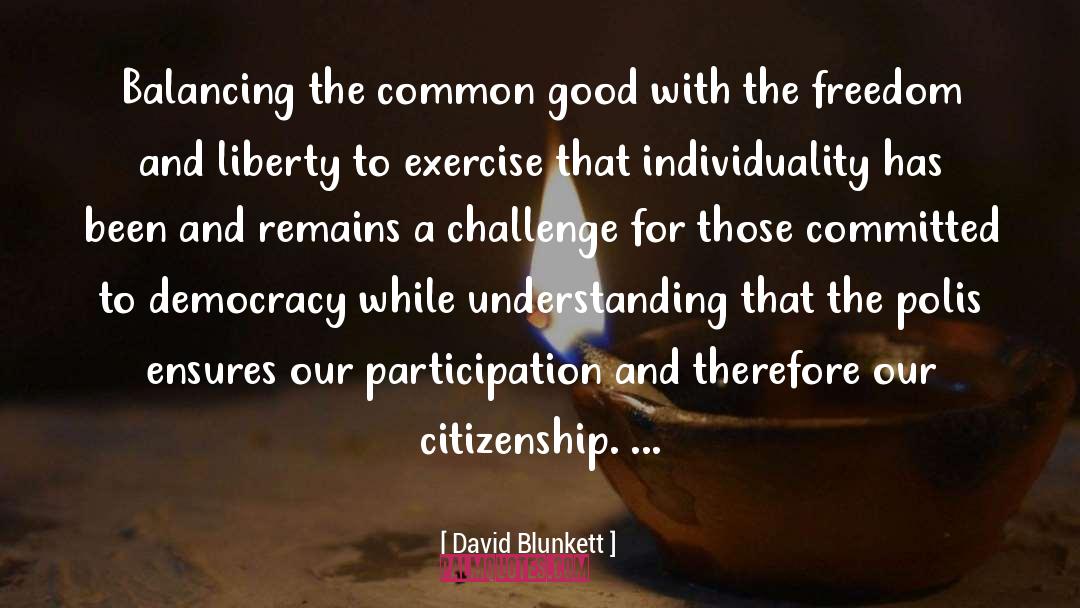 David Blunkett Quotes: Balancing the common good with