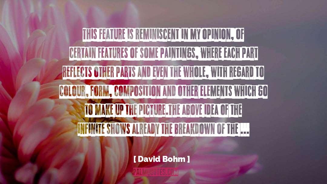 David Bohm Quotes: This feature is reminiscent in