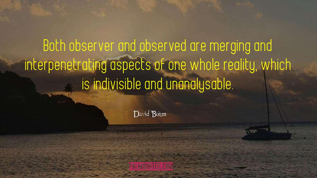 David Bohm Quotes: Both observer and observed are