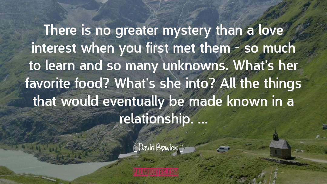 David Bowick Quotes: There is no greater mystery