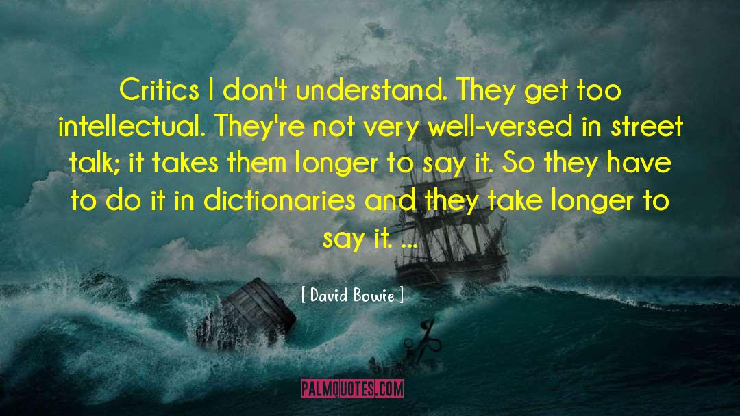 David Bowie Quotes: Critics I don't understand. They