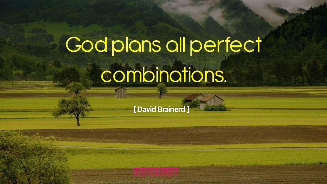 David Brainerd Quotes: God plans all perfect combinations.