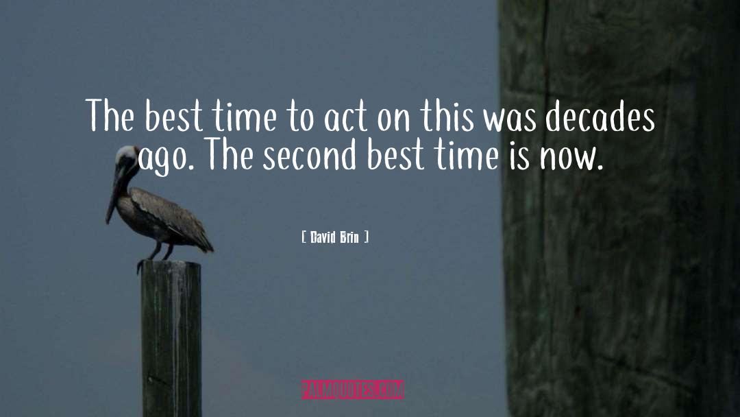 David Brin Quotes: The best time to act