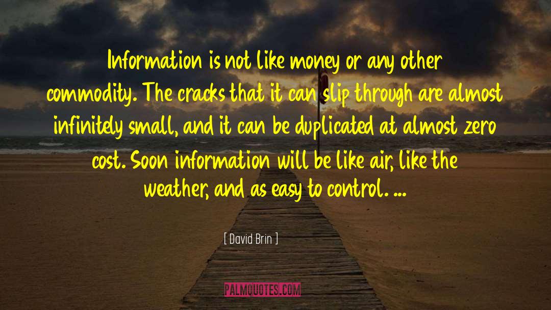 David Brin Quotes: Information is not like money