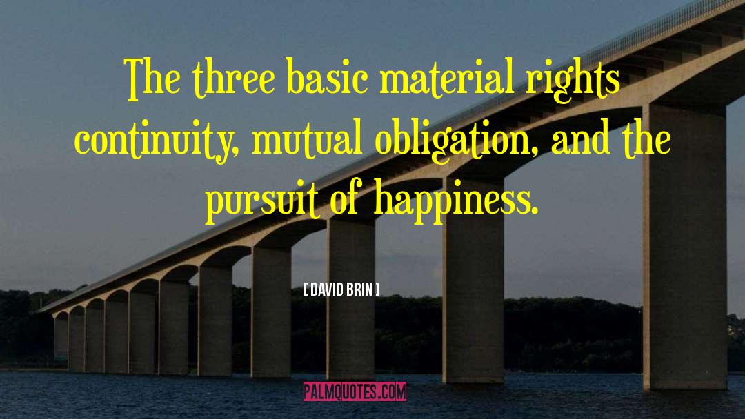 David Brin Quotes: The three basic material rights