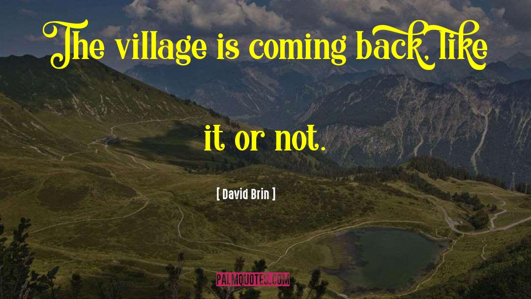 David Brin Quotes: The village is coming back,