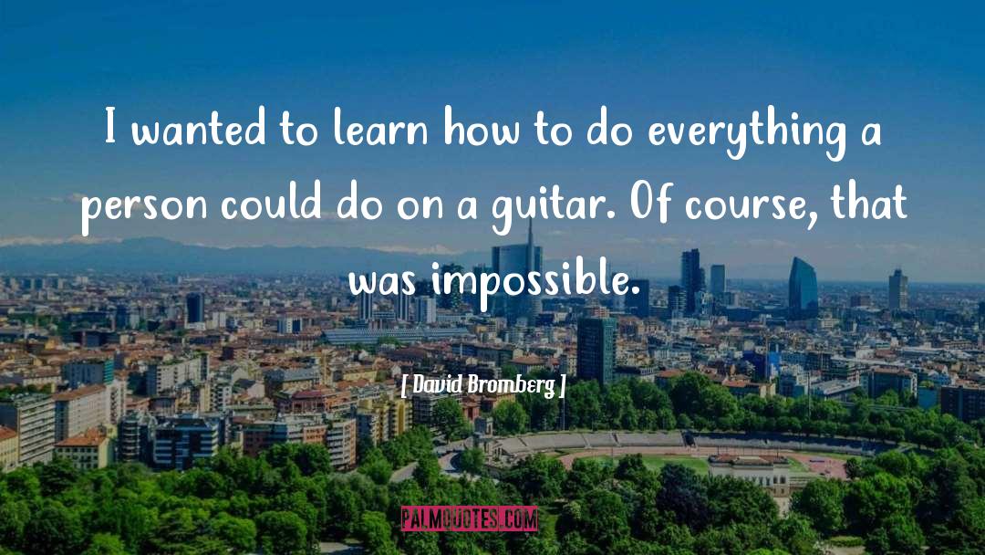 David Bromberg Quotes: I wanted to learn how