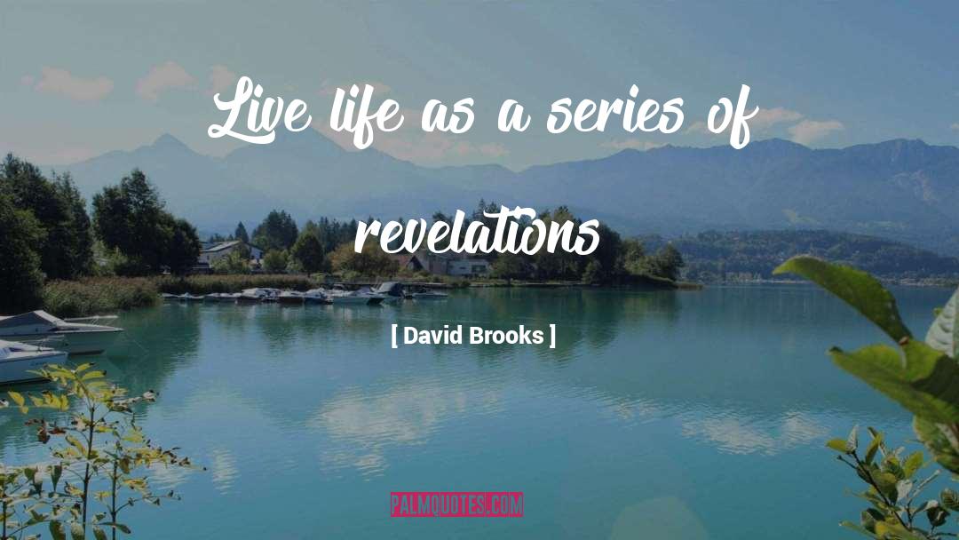 David Brooks Quotes: Live life as a series