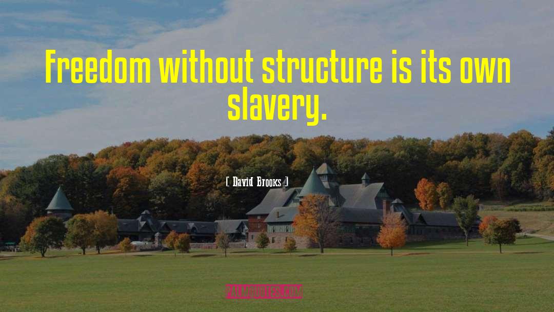 David Brooks Quotes: Freedom without structure is its
